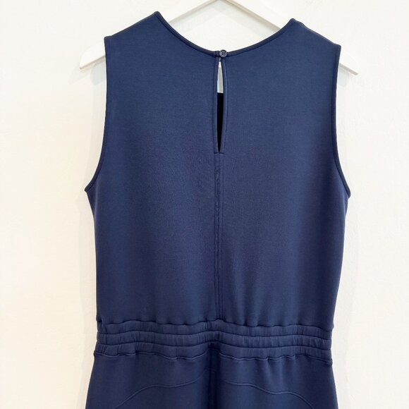 Spanx AirEssentials Sleeveless Knit Jumpsuit Athleisure One Piece Navy Blue XL - Picture 9 of 10